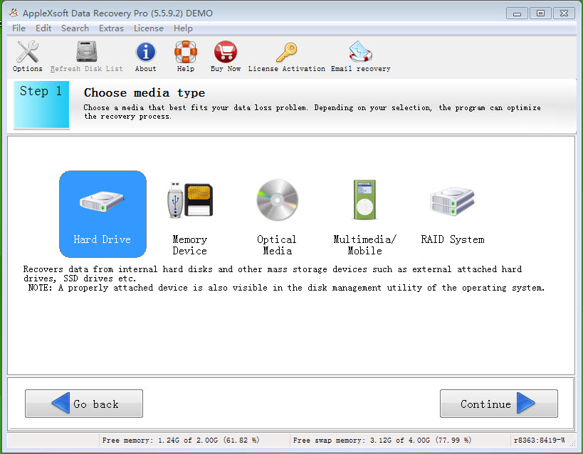 AppleXsoft Data Recovery Professional screenshot