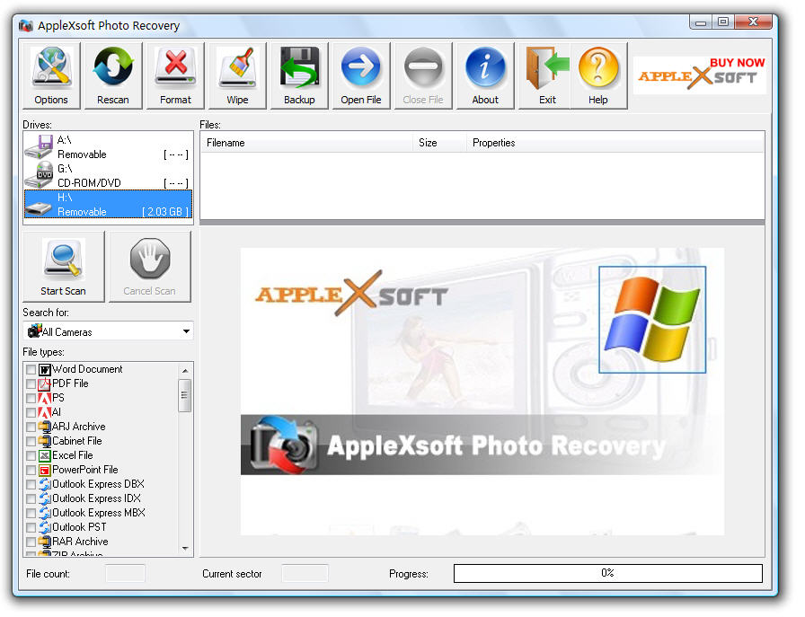 Windows 7 AppleXsoft Photo Recovery for Windows 3.0 full